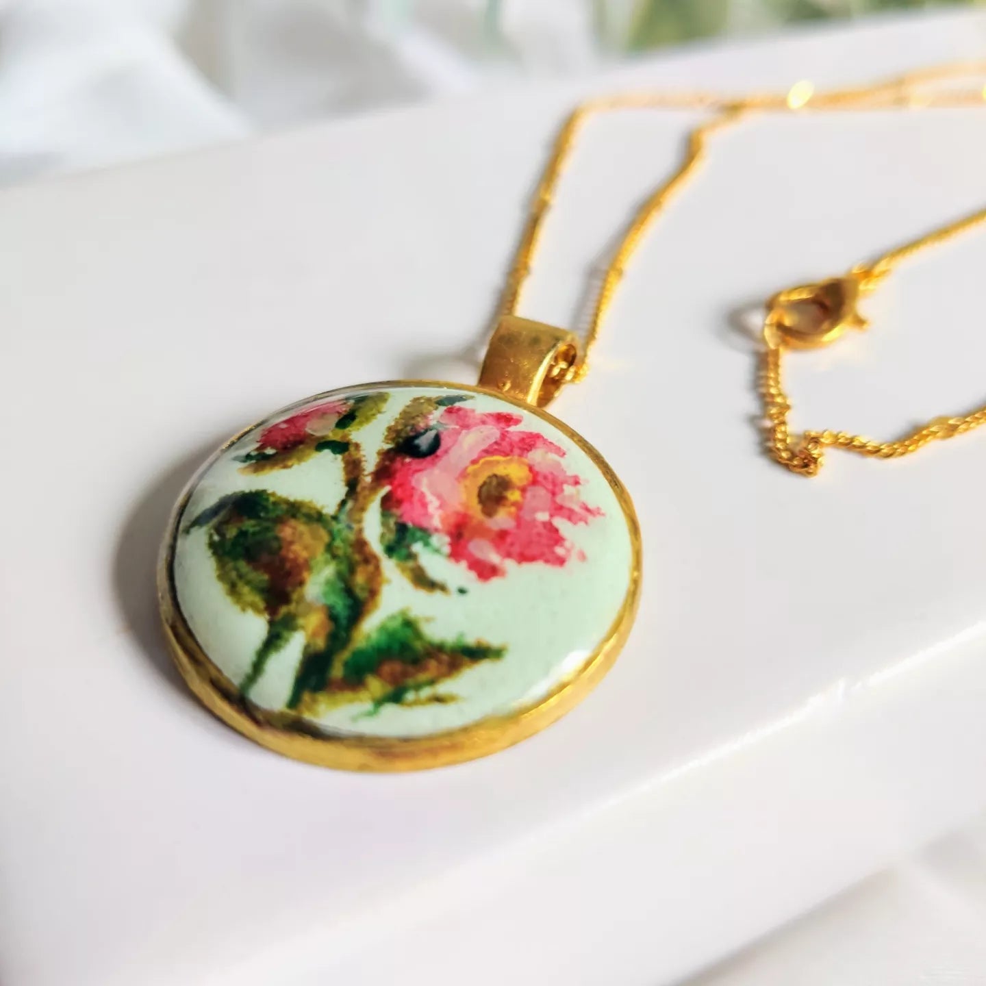 Peony biss, fine art necklace