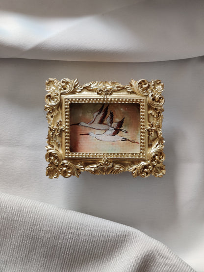 Flying Storks in golden hours | Framed Original