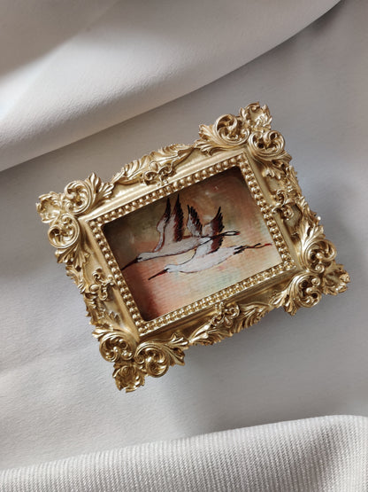 Flying Storks in golden hours | Framed Original