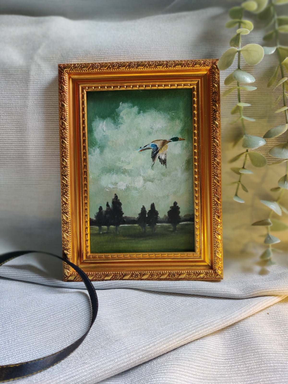 Wings of reflection - flying duck