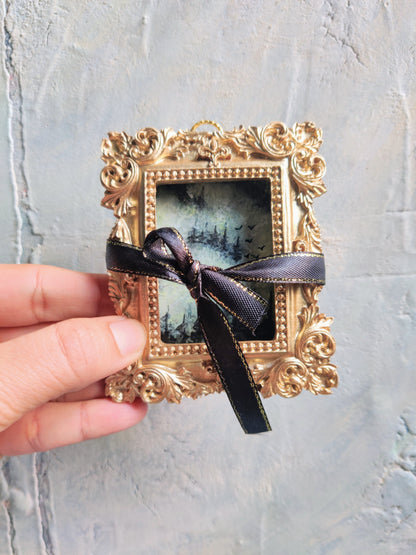Serenity in Fog | Antique Miniature Original Oil Painting