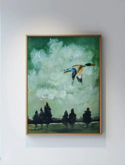 Wings of reflection (flying duck) | Fine Art Print*