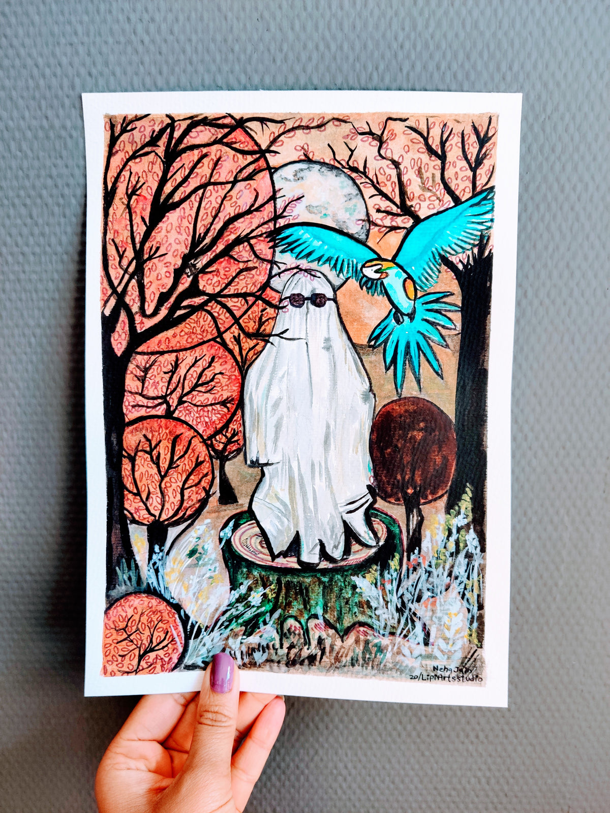 The Song of Freedom | Original Gouache Painting | Size A4 | 8"x10" inch