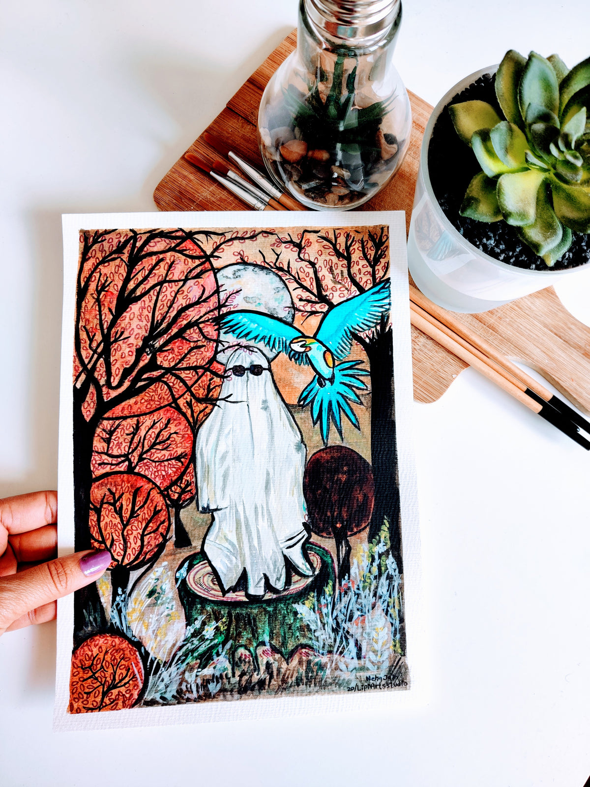 The Song of Freedom | Original Gouache Painting | Size A4 | 8"x10" inch