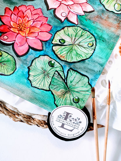 Blooming Lotus Flowers | Original Watercolor Painting | size- A4 | 8x10 inch