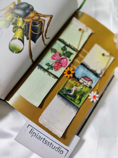 Set of 2 Fine Art Bookmarks | Original Oil Paintings | Unique Heirloom Gift for mom