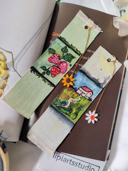 Set of 2 Fine Art Bookmarks | Original Oil Paintings | Unique Heirloom Gift for mom