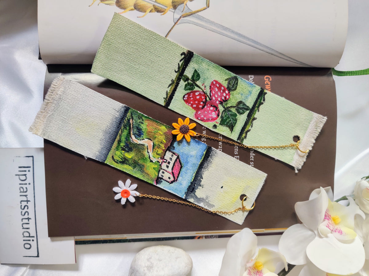 Set of 2 Fine Art Bookmarks | Original Oil Paintings | Unique Heirloom Gift for mom