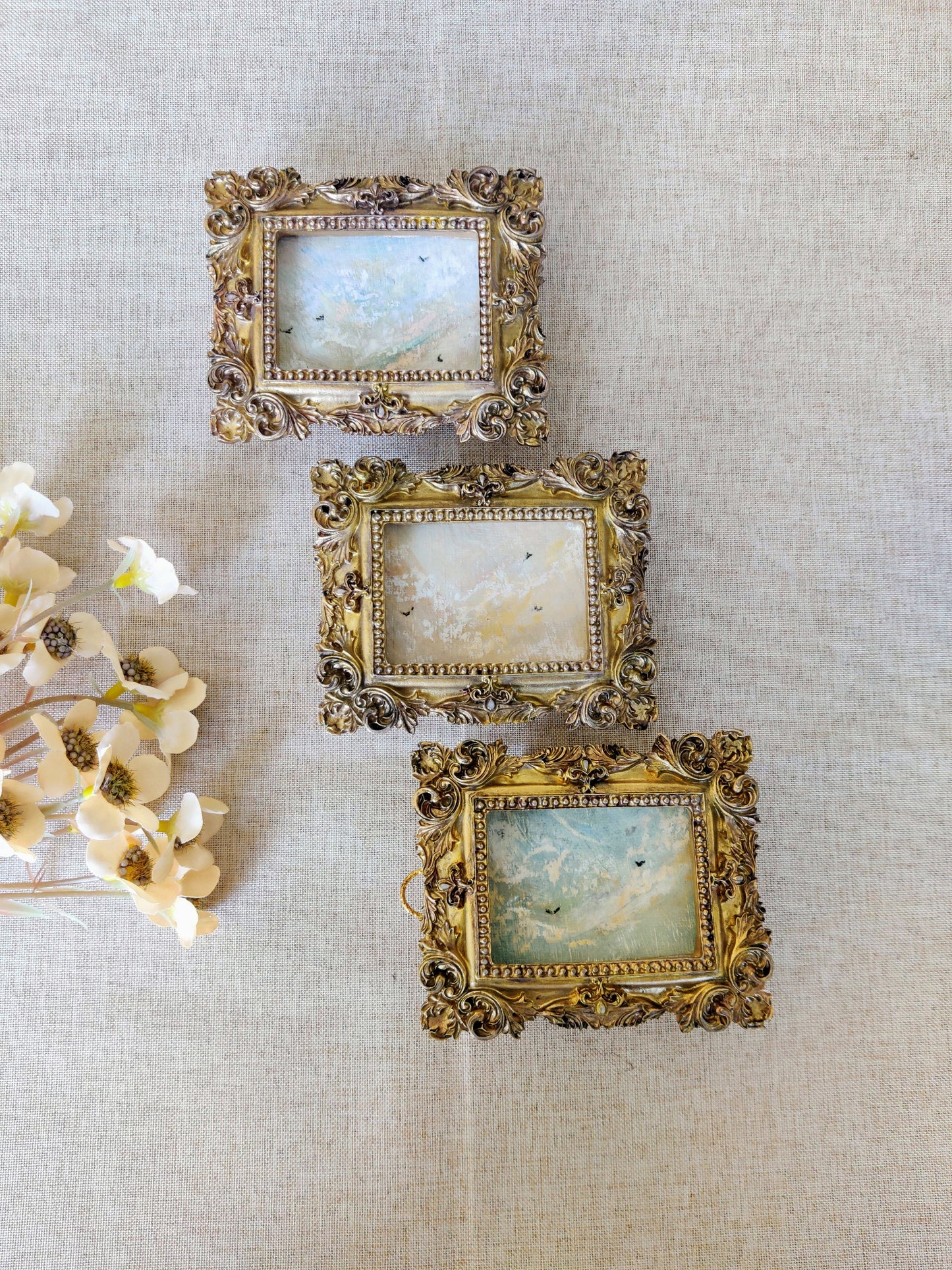 Free as a bird | Set of 3 original paintings