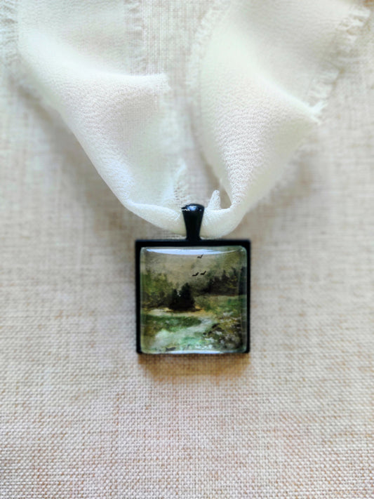 " a moment suspended in time" - fine art locket necklace