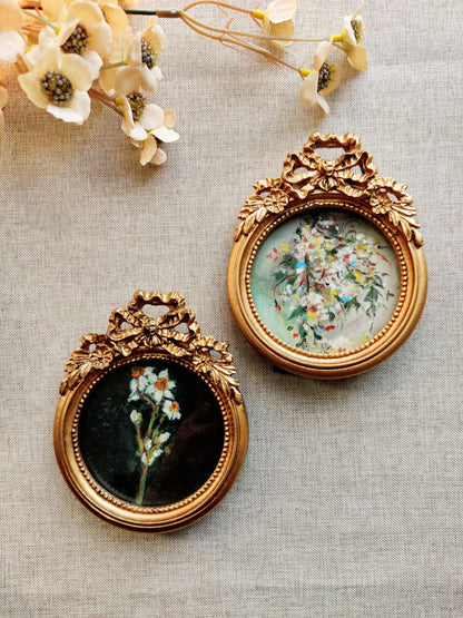 "Gilded Botanica – A Set of Two" | Framed Original Paintings