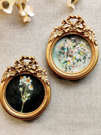"Gilded Botanica – A Set of Two" | Framed Original Paintings