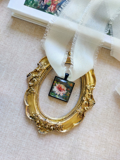 "Moonlit lily" fine art locket necklace