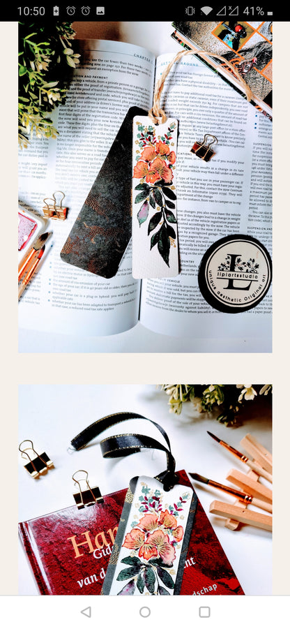 Watercolor Floral painting bookmark