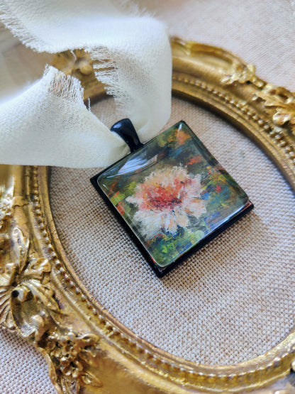 "Moonlit lily" fine art locket necklace