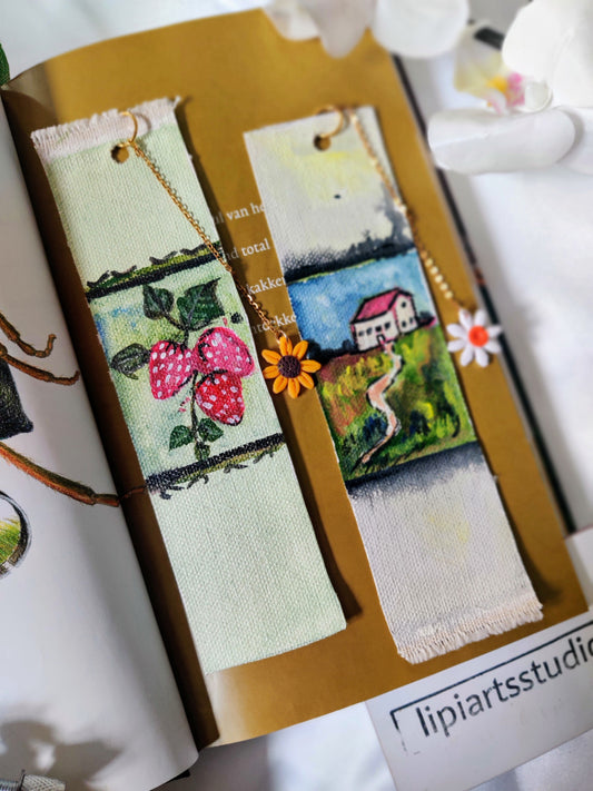 Set of 2 Fine Art Bookmarks | Original Oil Paintings | Unique Heirloom Gift for mom